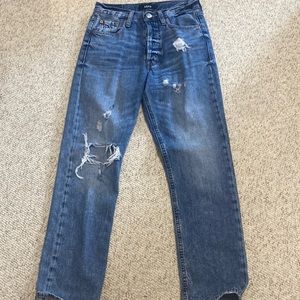 Aeropostale 4r super high rise ankle ripped jeans